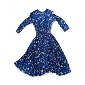 Maje Asymmetrical Floral Flowy Blue Dress. Size 1.